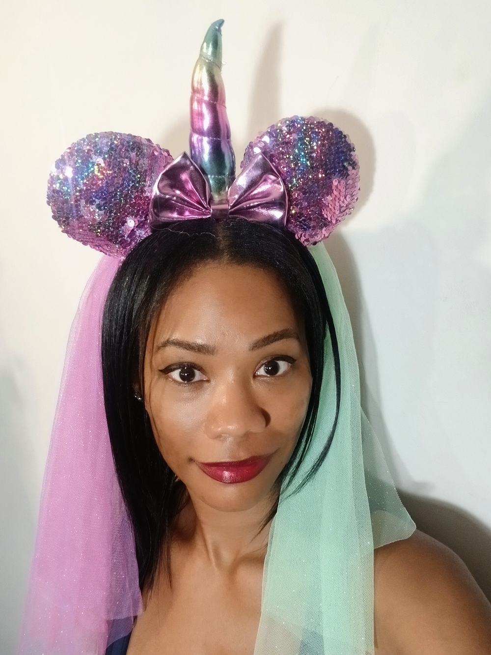 Disney Minnie Ears Unicorn Headband With Reversible Sequins